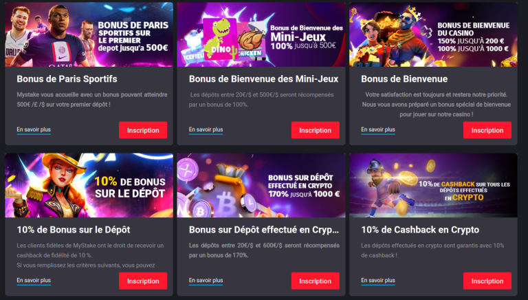 Bonusy i promocje - Mystake Casino